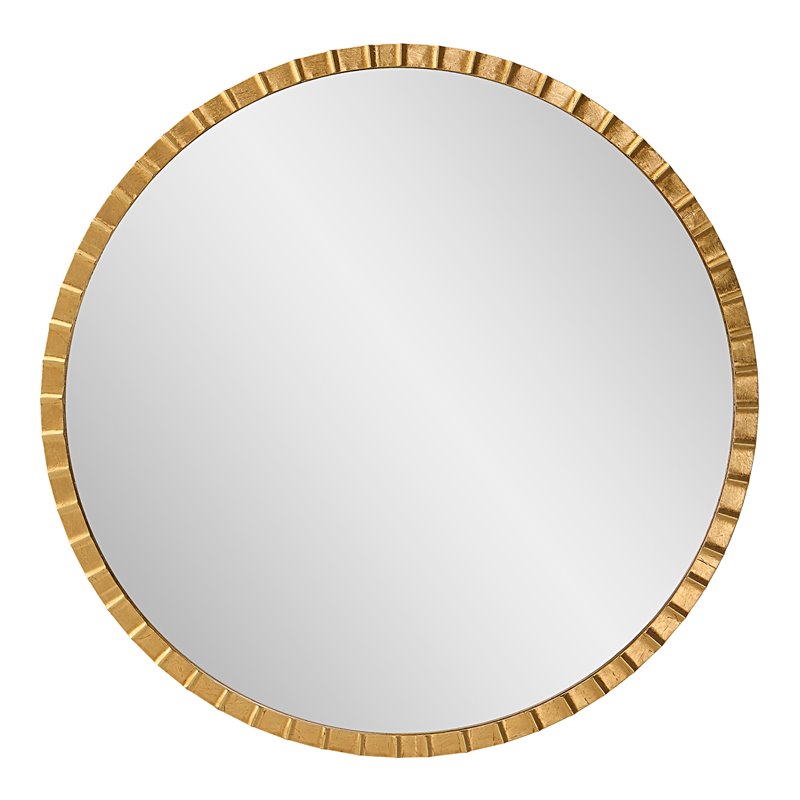 Uttermost Dandridge Round Contemporary Iron and MDF Mirror in Gold