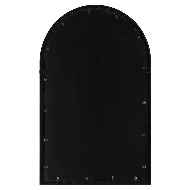 Uttermost Dandridge Contemporary Iron and MDF Arch Mirror in Matte Black/Silver