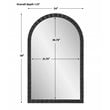 Uttermost Dandridge Contemporary Iron and MDF Arch Mirror in Matte Black/Silver