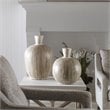 Uttermost Islander Coastal Terracotta Bamboo Vases in Natural/White (set of 2)