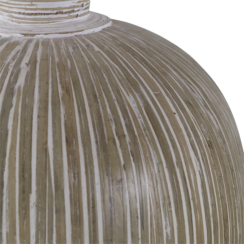 Uttermost Islander Coastal Terracotta Bamboo Vases in Natural/White (set of 2)