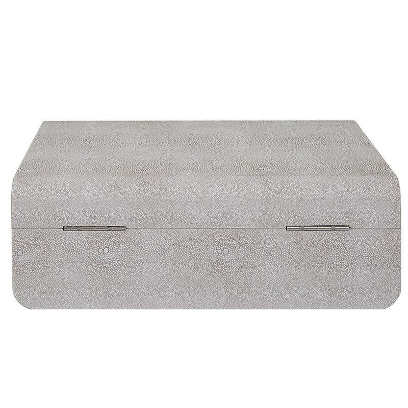 Uttermost Lalique Contemporary Wood Faux Shagreen Box in Brass/ Black/White