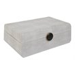 Uttermost Lalique Contemporary Wood Faux Shagreen Box in Brass/ Black/White