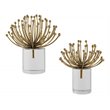 Uttermost Aga Contemporary Steel and Crystal Sculptures in Gold (set of 2)