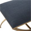 Uttermost Crossing Contemporary Iron and Fabric Small Bench in Navy Blue/Gold