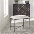Uttermost Avenham Contemporary Iron and Fabric Small Bench in White/Black
