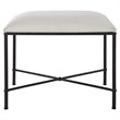 Uttermost Avenham Contemporary Iron and Fabric Small Bench in White/Black