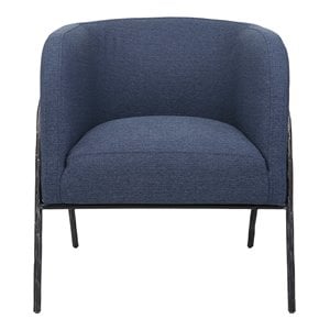 Uttermost Jacobsen 19&quot Contemporary Iron and Fabric Chair in Denim Blue