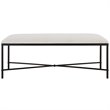 Uttermost Avenham Contemporary Iron and Fabric Bench in White/ Black