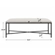 Uttermost Avenham Contemporary Iron and Fabric Bench in White/ Black