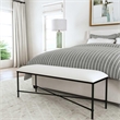Uttermost Avenham Contemporary Iron and Fabric Bench in White/ Black