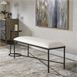 Uttermost Avenham Contemporary Iron and Fabric Bench in White/ Black