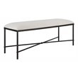 Uttermost Avenham Contemporary Iron and Fabric Bench in White/ Black