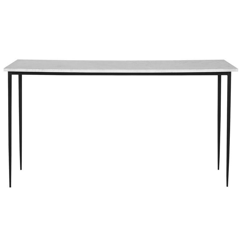 Uttermost Nightfall Contemporary Iron and Marble Console Table in White/Black