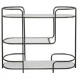Uttermost Trolley Bar Tempered Glass and Marble Console in White/Satin Black