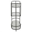 Uttermost Trolley Bar Tempered Glass and Marble Console in White/Satin Black