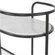 Uttermost Trolley Bar Tempered Glass and Marble Console in White/Satin Black