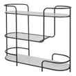 Uttermost Trolley Bar Tempered Glass and Marble Console in White/Satin Black