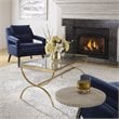 Uttermost Crescent Iron and Tempered Glass Coffee Table in Antique Gold