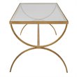 Uttermost Crescent Iron and Tempered Glass Coffee Table in Antique Gold