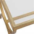 Uttermost Crescent Iron and Tempered Glass Coffee Table in Antique Gold