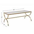 Uttermost Crescent Iron and Tempered Glass Coffee Table in Antique Gold