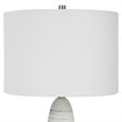 Uttermost Levadia Contemporary Fabric and Metal Table Lamp in Matte White/Gray