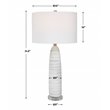 Uttermost Levadia Contemporary Fabric and Metal Table Lamp in Matte White/Gray