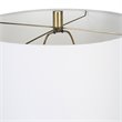 Uttermost Roan Farmhouse Ceramic Fabric and Metal Table Lamp in White/Charcoal