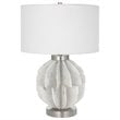 Uttermost Repetition Contemporary Fabric and Iron Table Lamp in White
