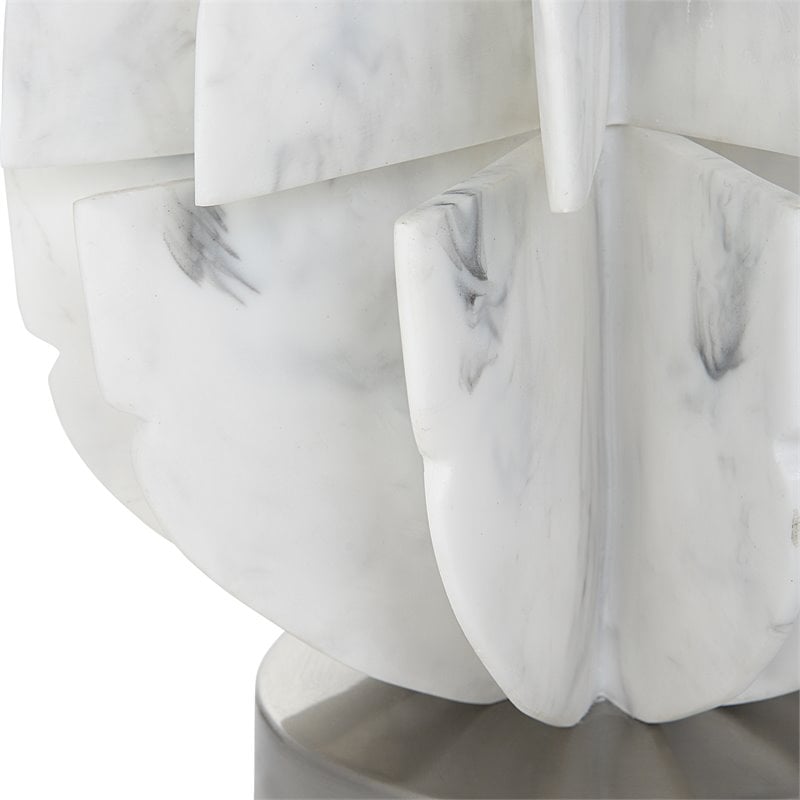 Uttermost Repetition Contemporary Fabric and Iron Table Lamp in White