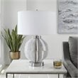 Uttermost Repetition Contemporary Fabric and Iron Table Lamp in White