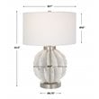 Uttermost Repetition Contemporary Fabric and Iron Table Lamp in White
