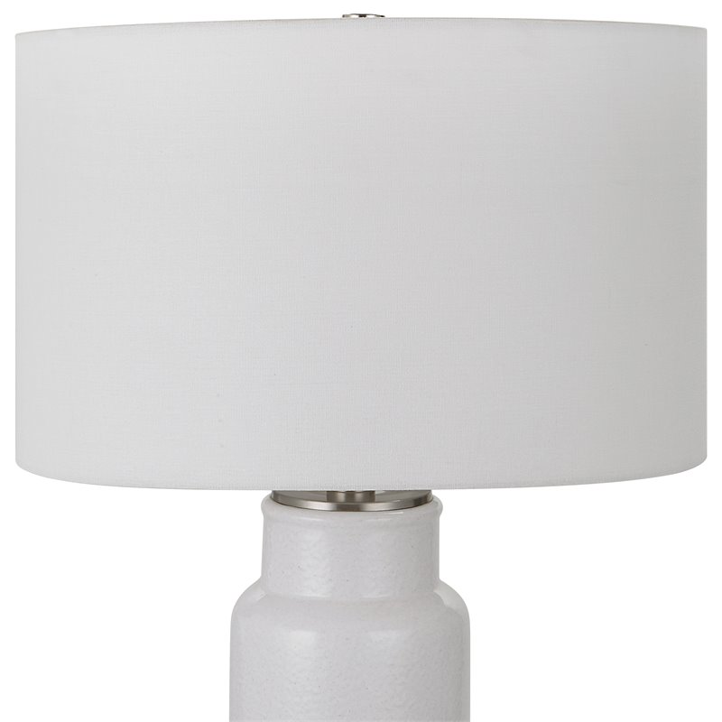 Uttermost Albany Handcrafted Farmhouse Ceramic and Iron Table Lamp in White