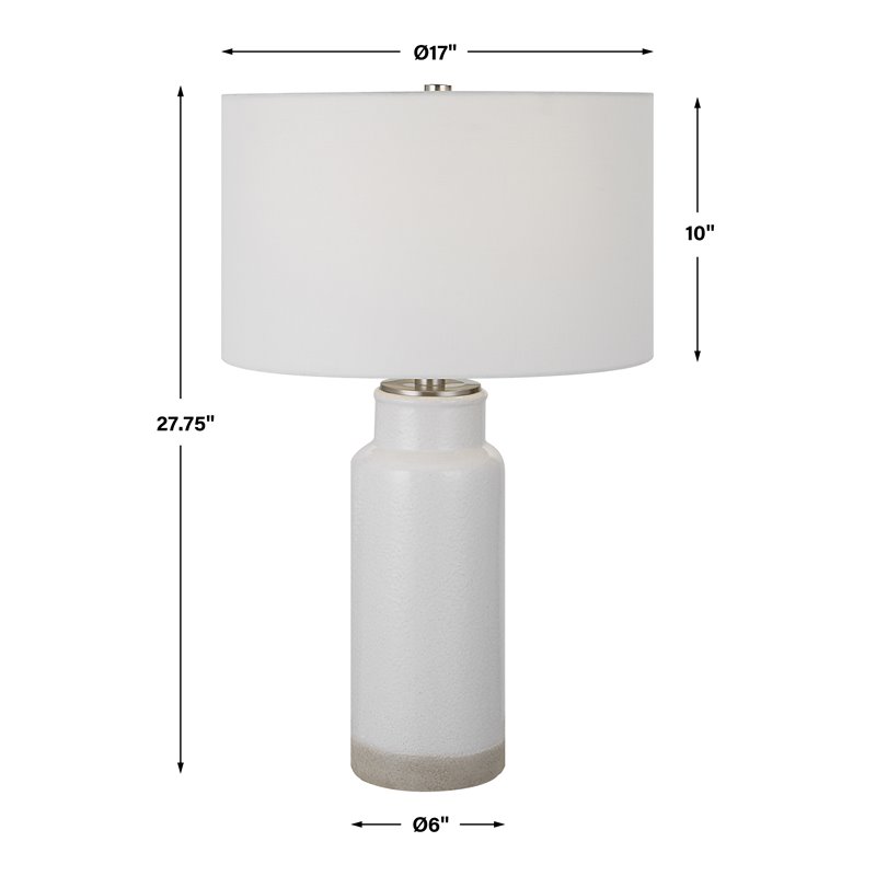 Uttermost Albany Handcrafted Farmhouse Ceramic and Iron Table Lamp in White