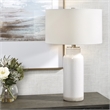Uttermost Albany Handcrafted Farmhouse Ceramic and Iron Table Lamp in White