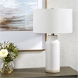 Uttermost Albany Handcrafted Farmhouse Ceramic and Iron Table Lamp in White