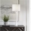 Uttermost Fountain Traditional Iron and Faux Stone Buffet Lamp in White