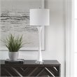 Uttermost Fountain Traditional Iron and Faux Stone Buffet Lamp in White