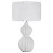 Uttermost Antoinette Contemporary Iron Stone and Fabric Table Lamp in White