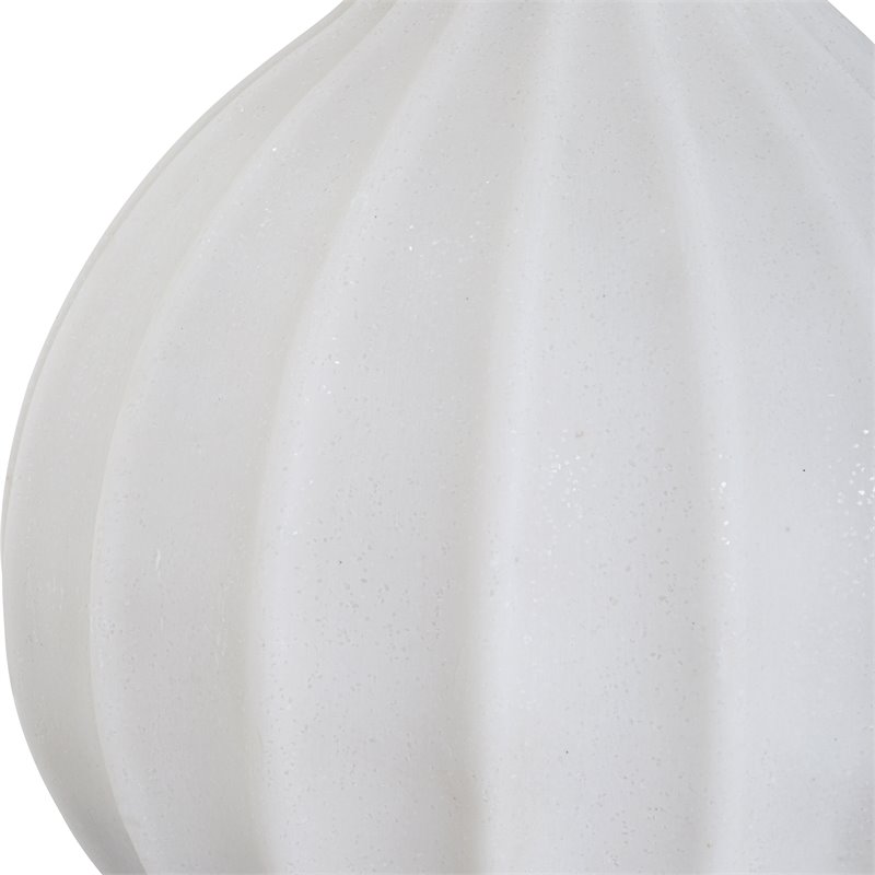 Uttermost Antoinette Contemporary Iron Stone and Fabric Table Lamp in White