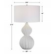 Uttermost Antoinette Contemporary Iron Stone and Fabric Table Lamp in White