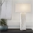 Uttermost Pillar Contemporary Iron and Fabric Table Lamp in White