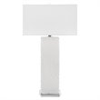 Uttermost Pillar Contemporary Iron and Fabric Table Lamp in White