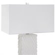 Uttermost Pillar Contemporary Iron and Fabric Table Lamp in White