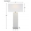 Uttermost Pillar Contemporary Iron and Fabric Table Lamp in White