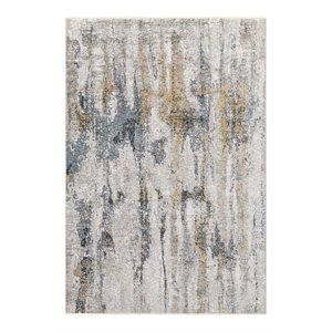 Uttermost Ladoga 108x146&quot Modern Style Fabric Rug in Light Beige/Denim Blue