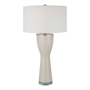 uttermost amphora farmhouse ceramic and metal table lamp in off white