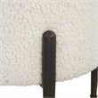 Uttermost Arles Contemporary Fabric Shearling Ottoman in White/Satin Black