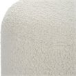 Uttermost Arles Contemporary Fabric Shearling Ottoman in White/Satin Black